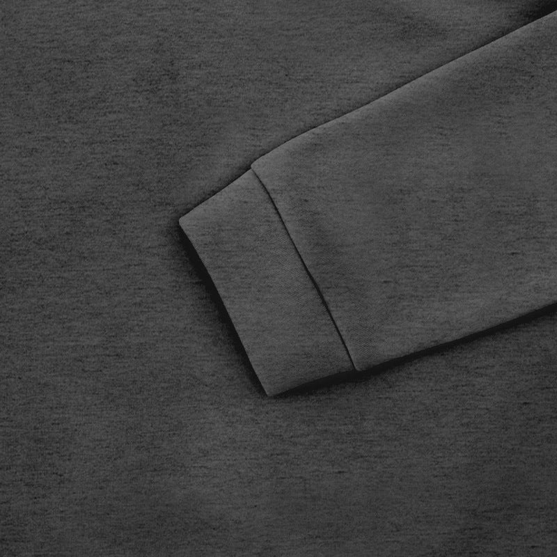 Spring And Winter Men's Casual Solid Color Long-Sleeved Zip Stand Collar T-Shirt Tops For Men 44