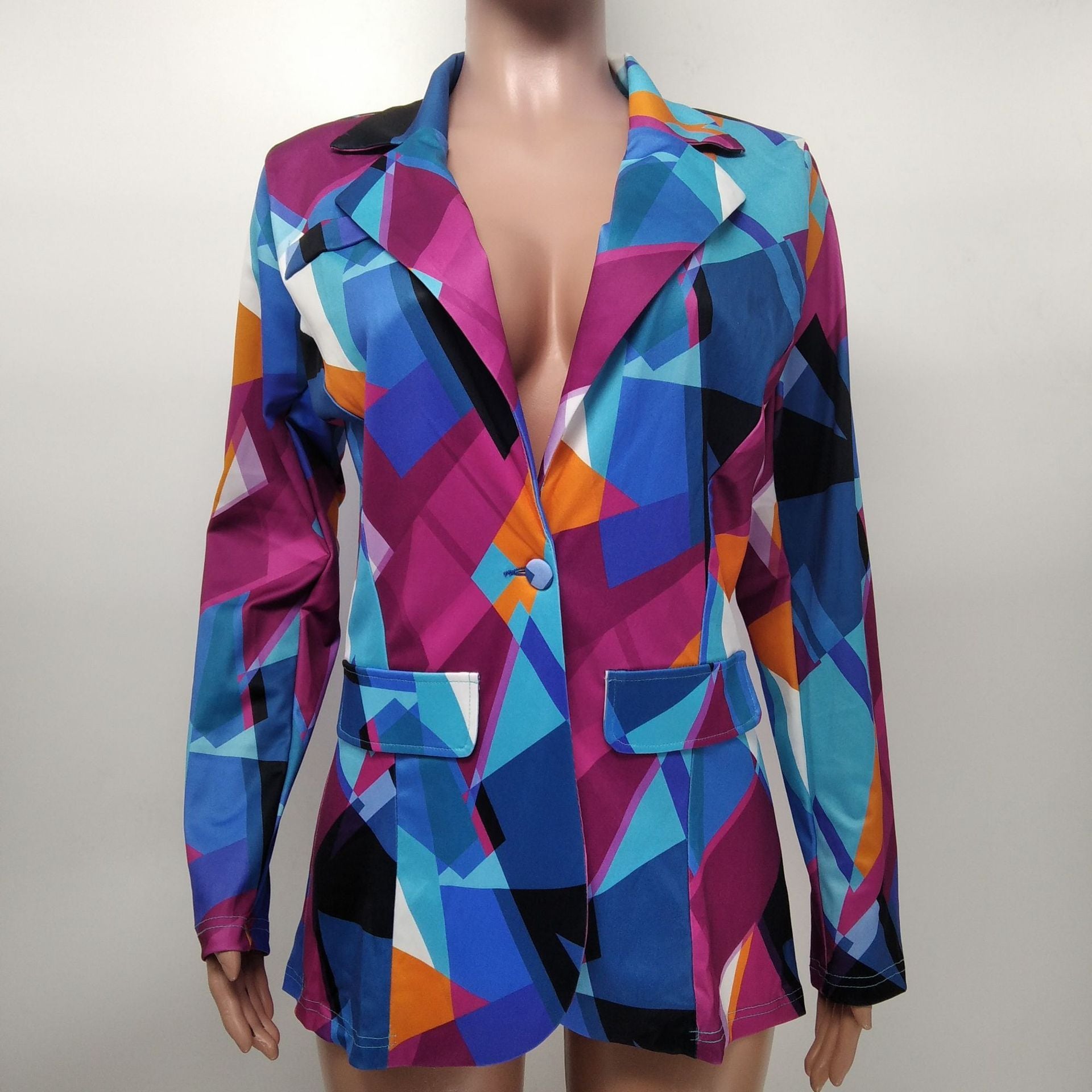 Women Casual Print Blazer 11