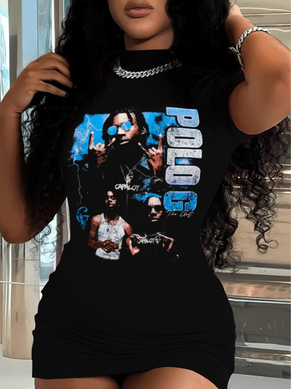 Women's Summer Sexy Short-Sleeved Print Casual Dress 3