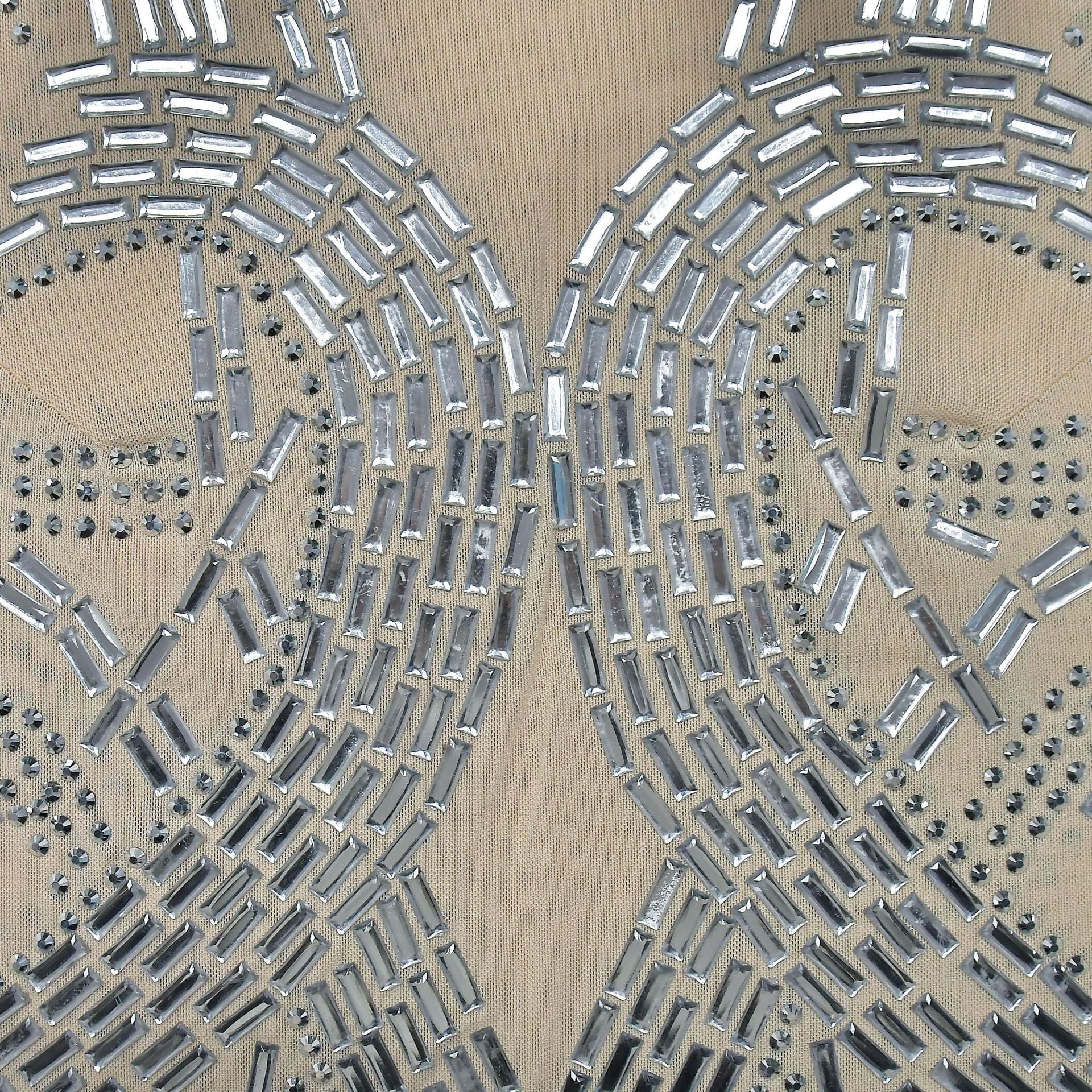 Women Solid mesh Beaded Mini Dress 17