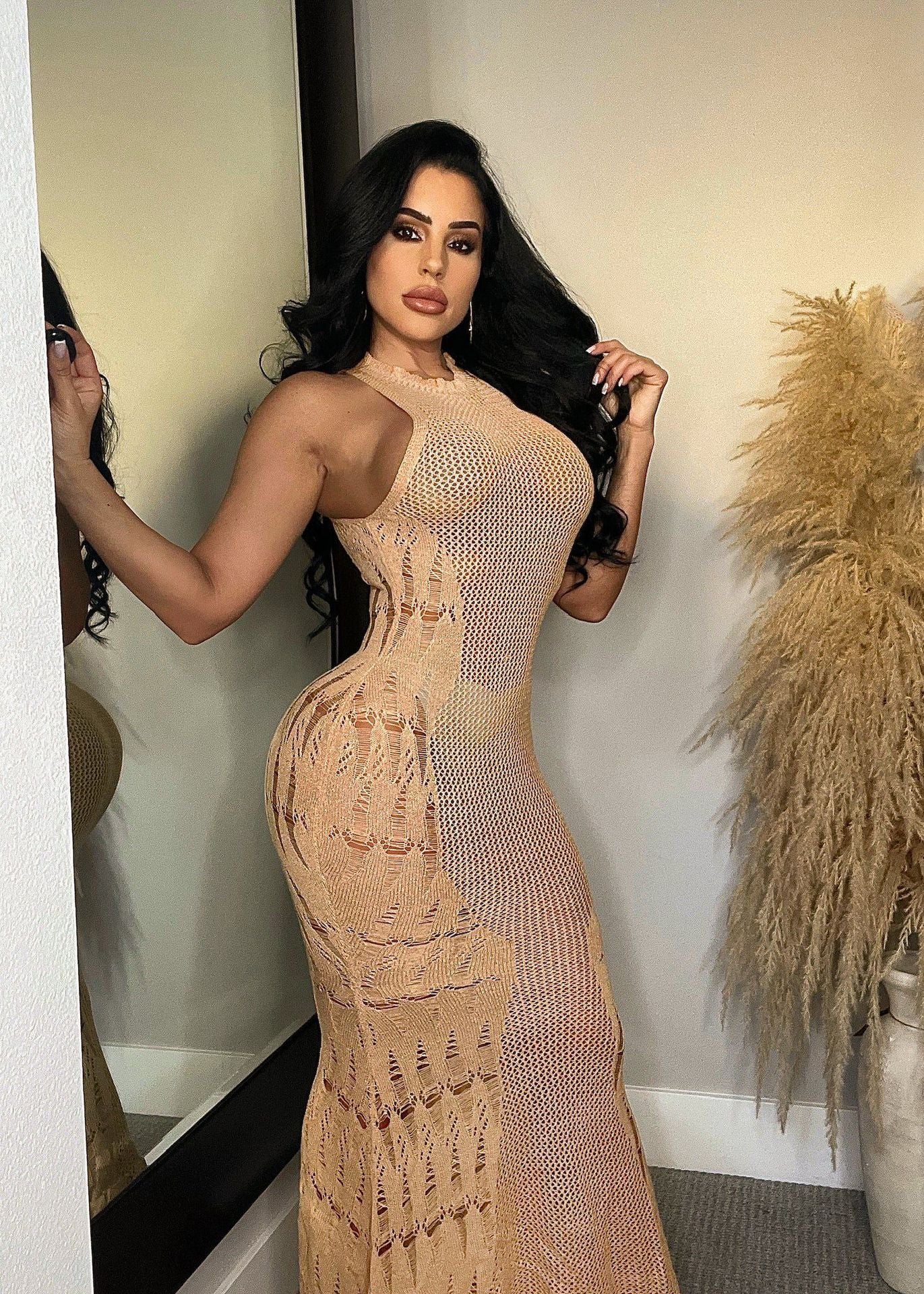 Women Summer Sexy Hollow Beach Long Dress 4