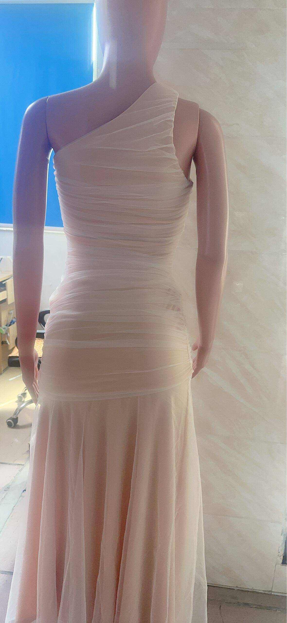 Sexy Fashion Slash Shoulder Ruch Mesh Formal Party Dress 11