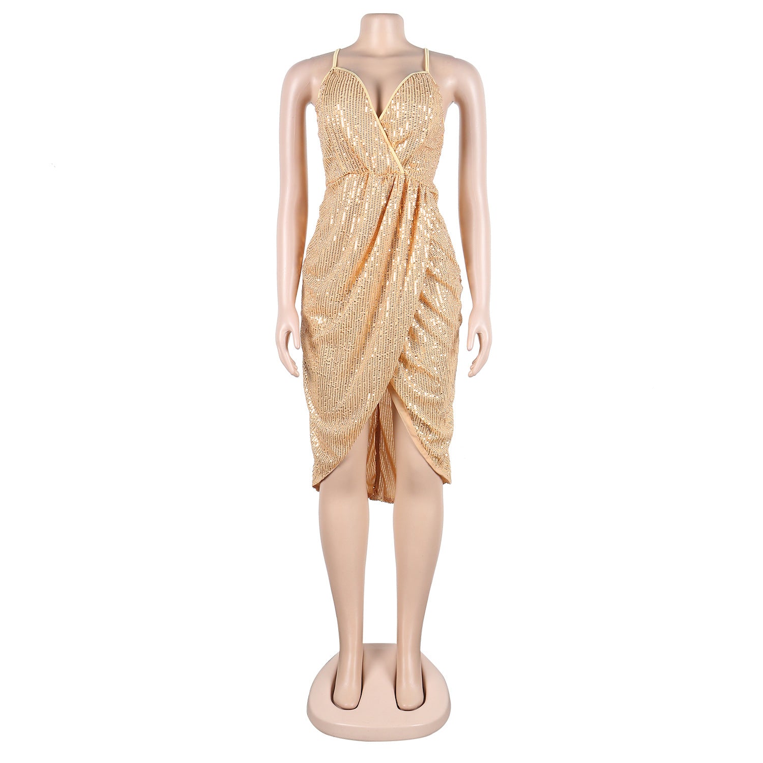 Sexy sequin strap slit dress nightclub dress 30