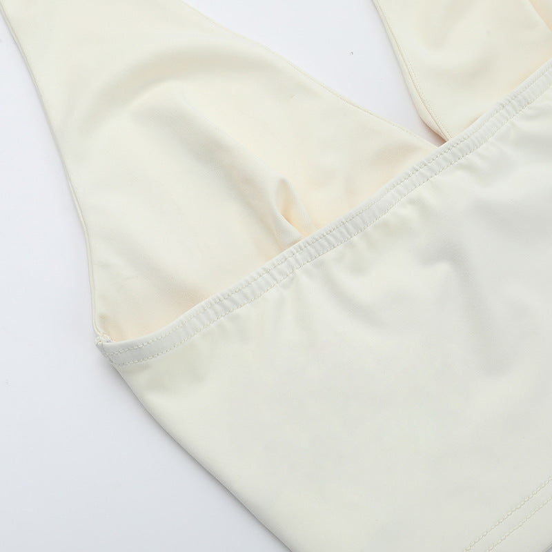 Women's Sexy High Waist Mesh Patchwork Long Skirt Halter Neck Hollow Vest Holidays Two Piece Set 16