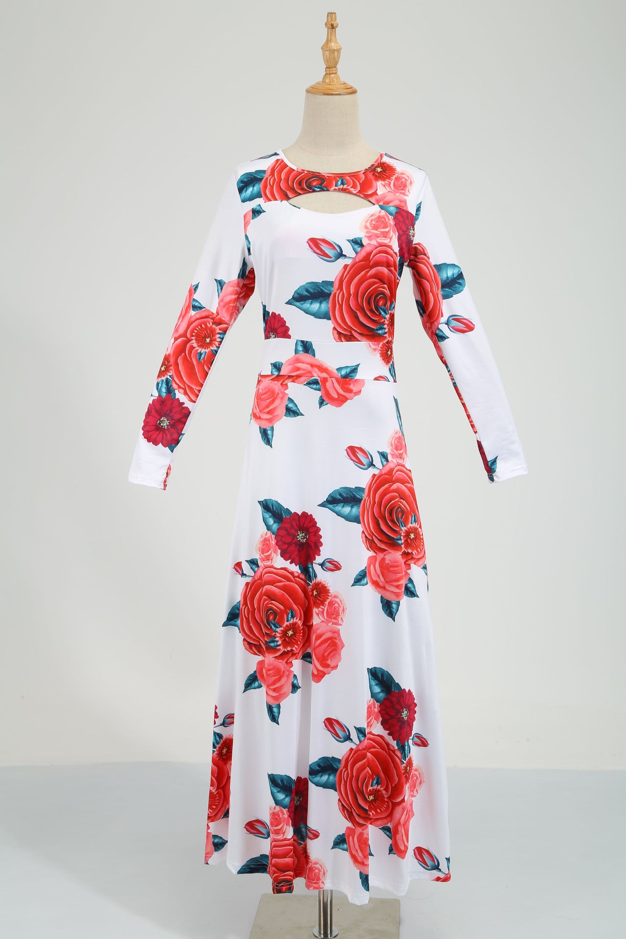 Women Sexy Fashion Floral Botanical Print Short Sleeve Maxi Dress 26