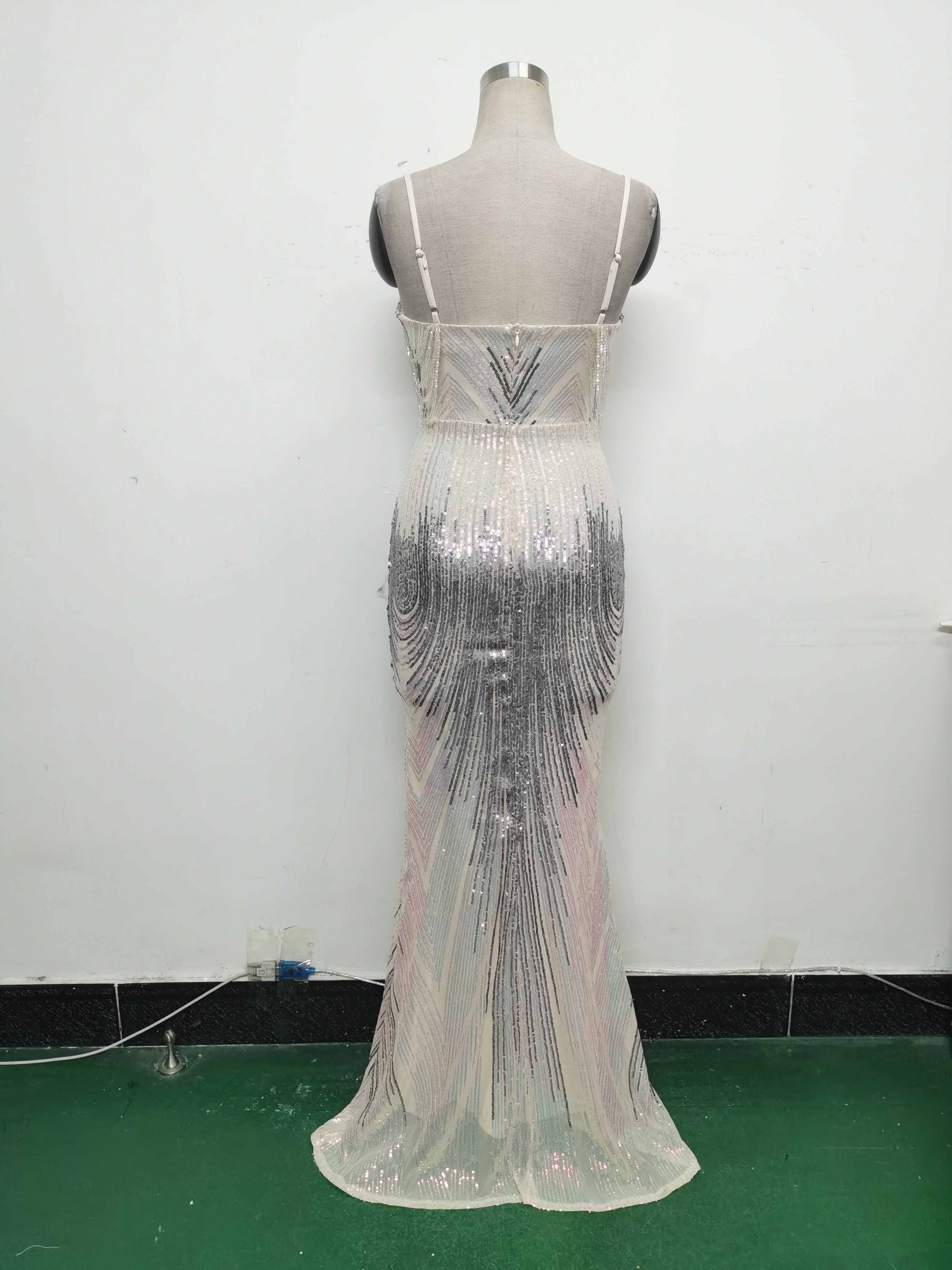 Women sequined beaded evening dress 29