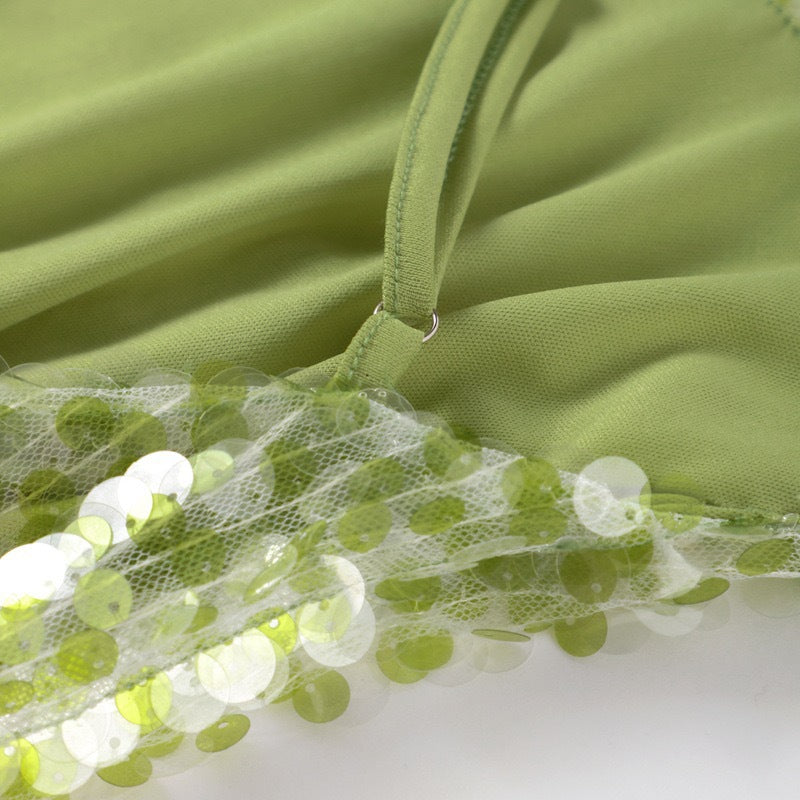 Fashion straps slim sequins Low Back long sexy cross 19