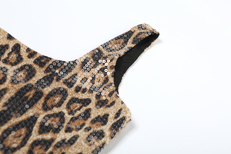 Women summer Style trendy printed sequins Top and Bodycon Skirt two-piece set 13