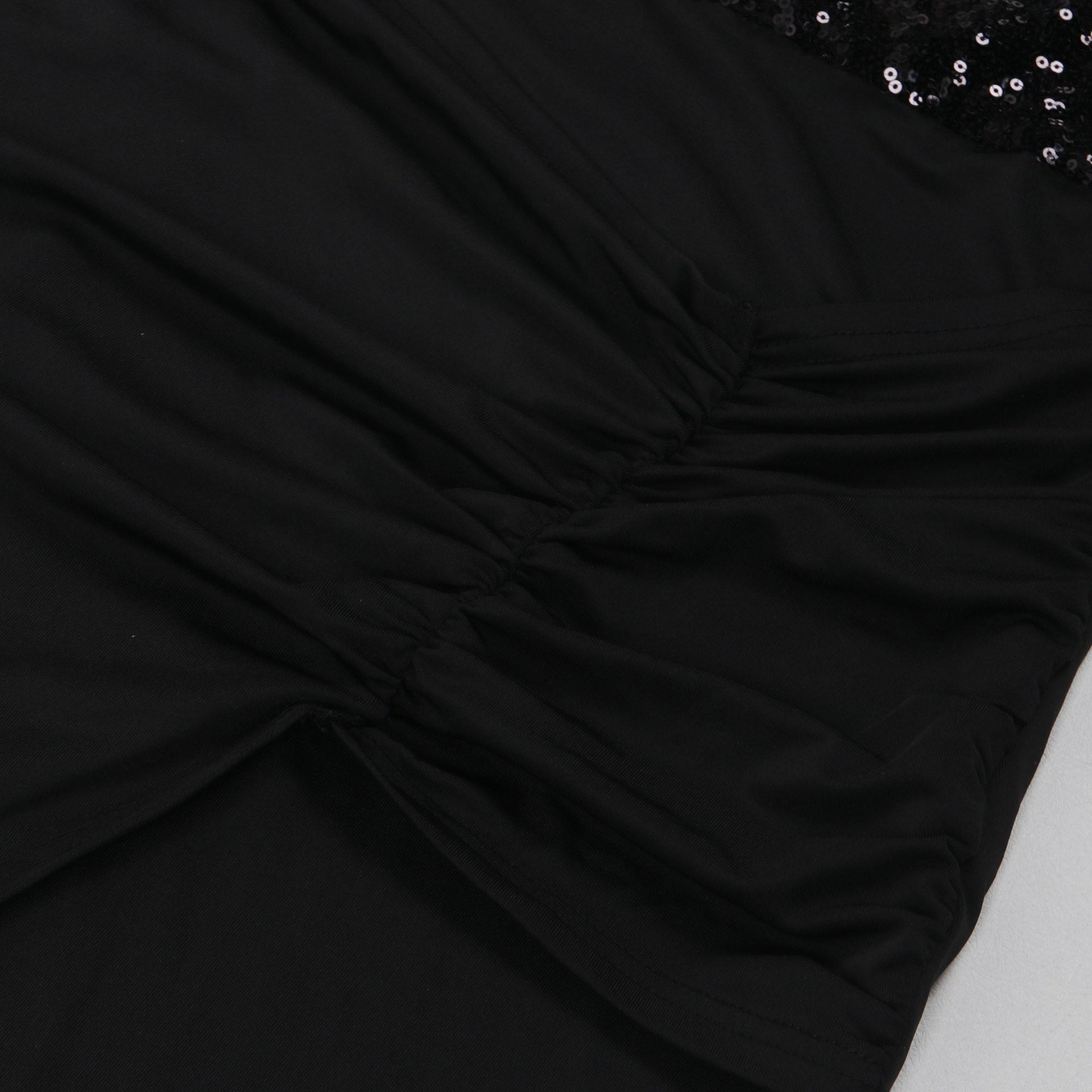 One-Shoulder Long-Sleeved Slim Waist Slit Sequin Dress 13