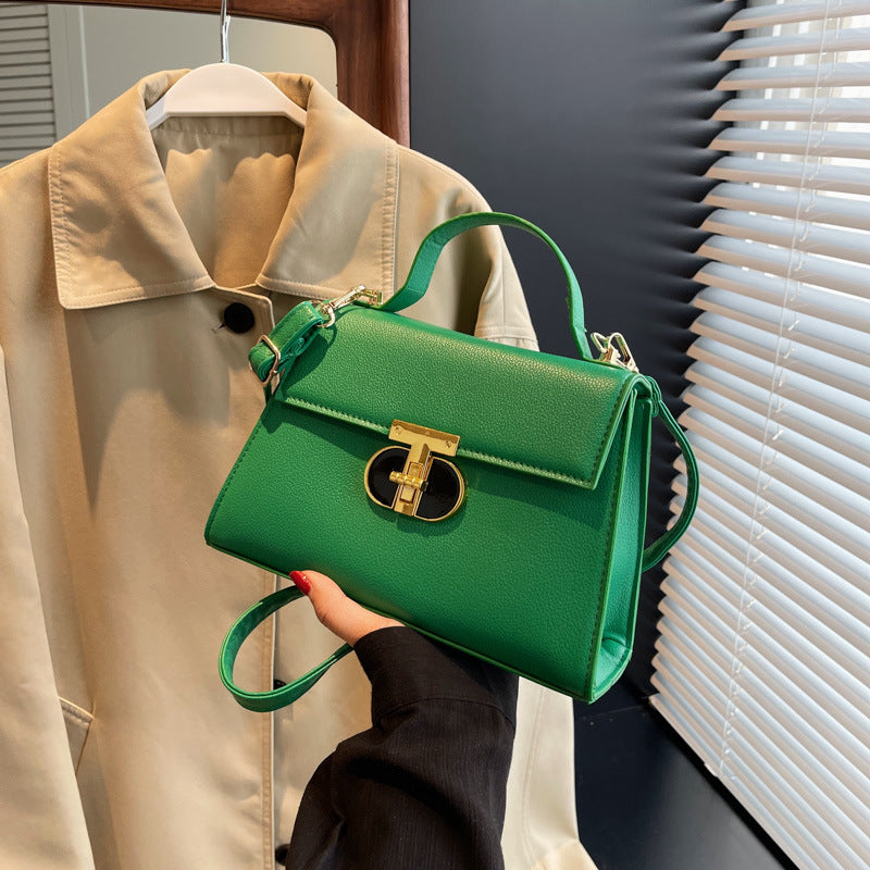 women's lock shoulder Messenger bag solid color small bag 10