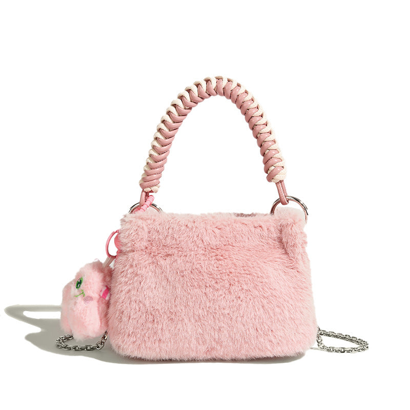 Women hand-held furry bag Furry shoulder bag 15