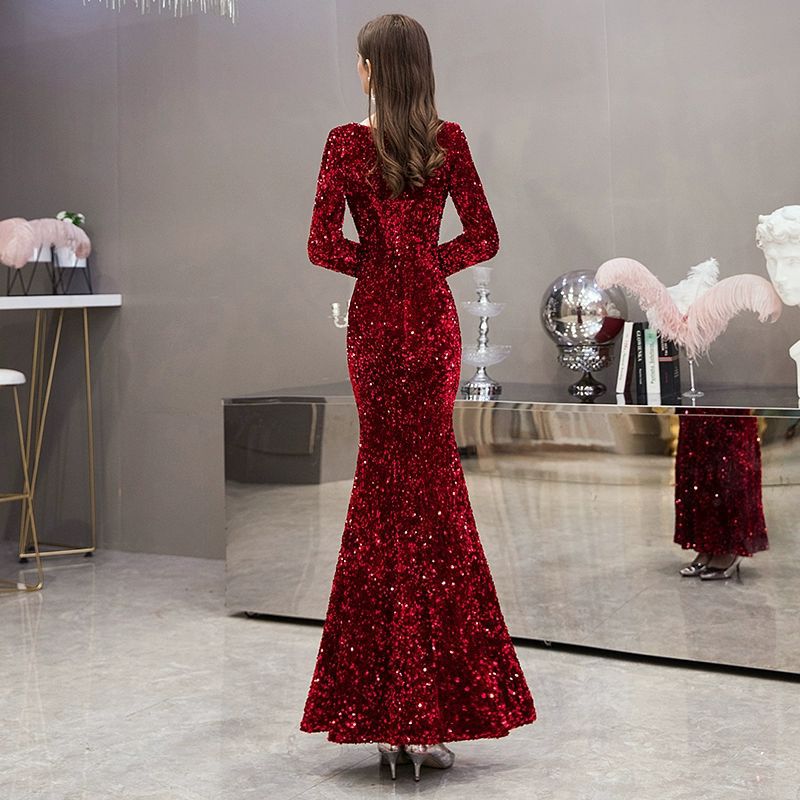 Women Formal Party Elegant Sleeveless V Neck Maxi Evening Dress 6