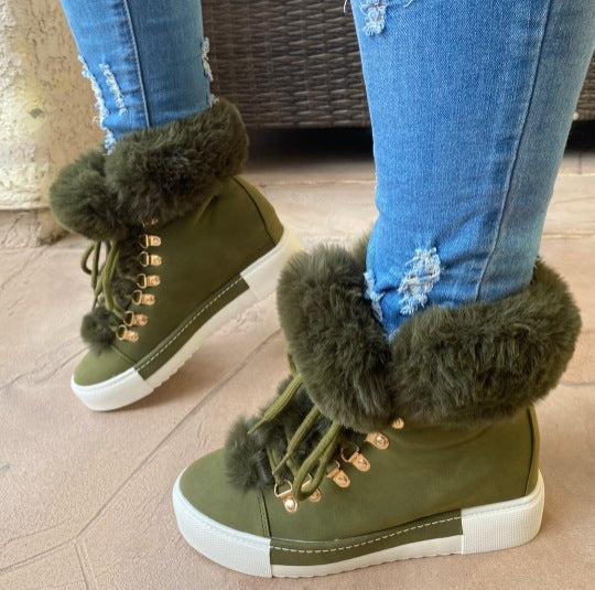 Women Winter Velvet Furry Snow Boots