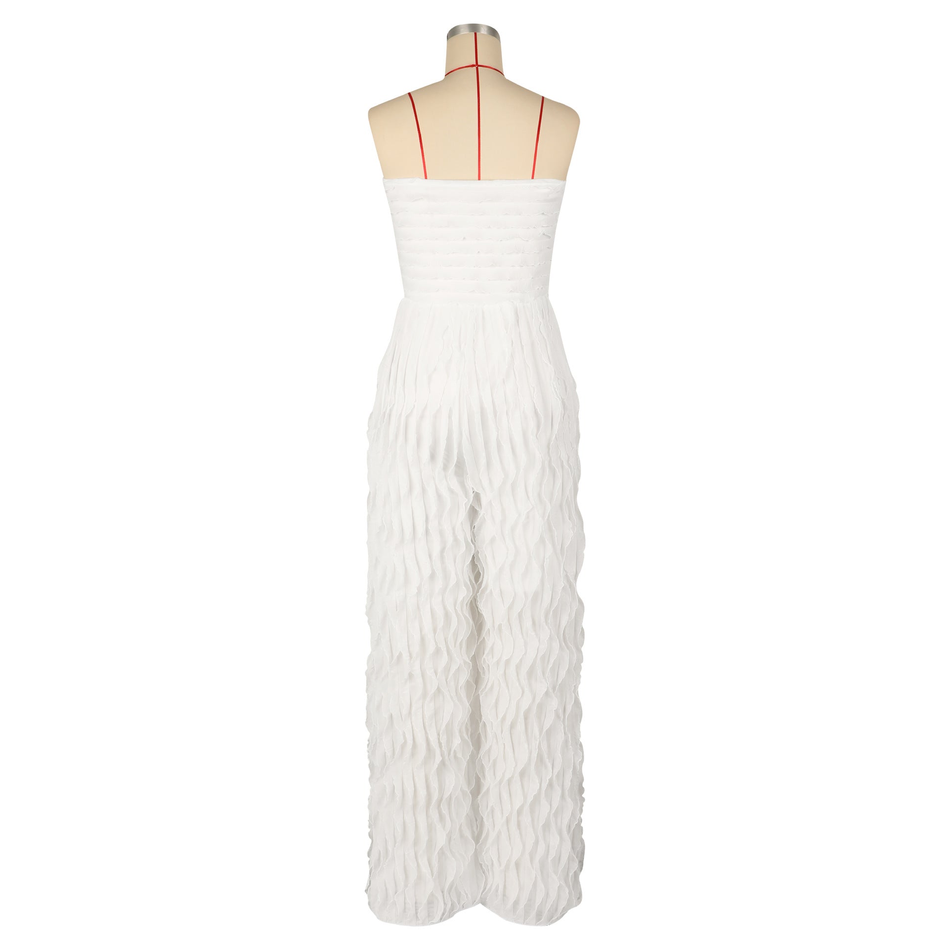 Women Casual Holidays Sexy Strapless Sleeveless Wide-leg Jumpsuit 14