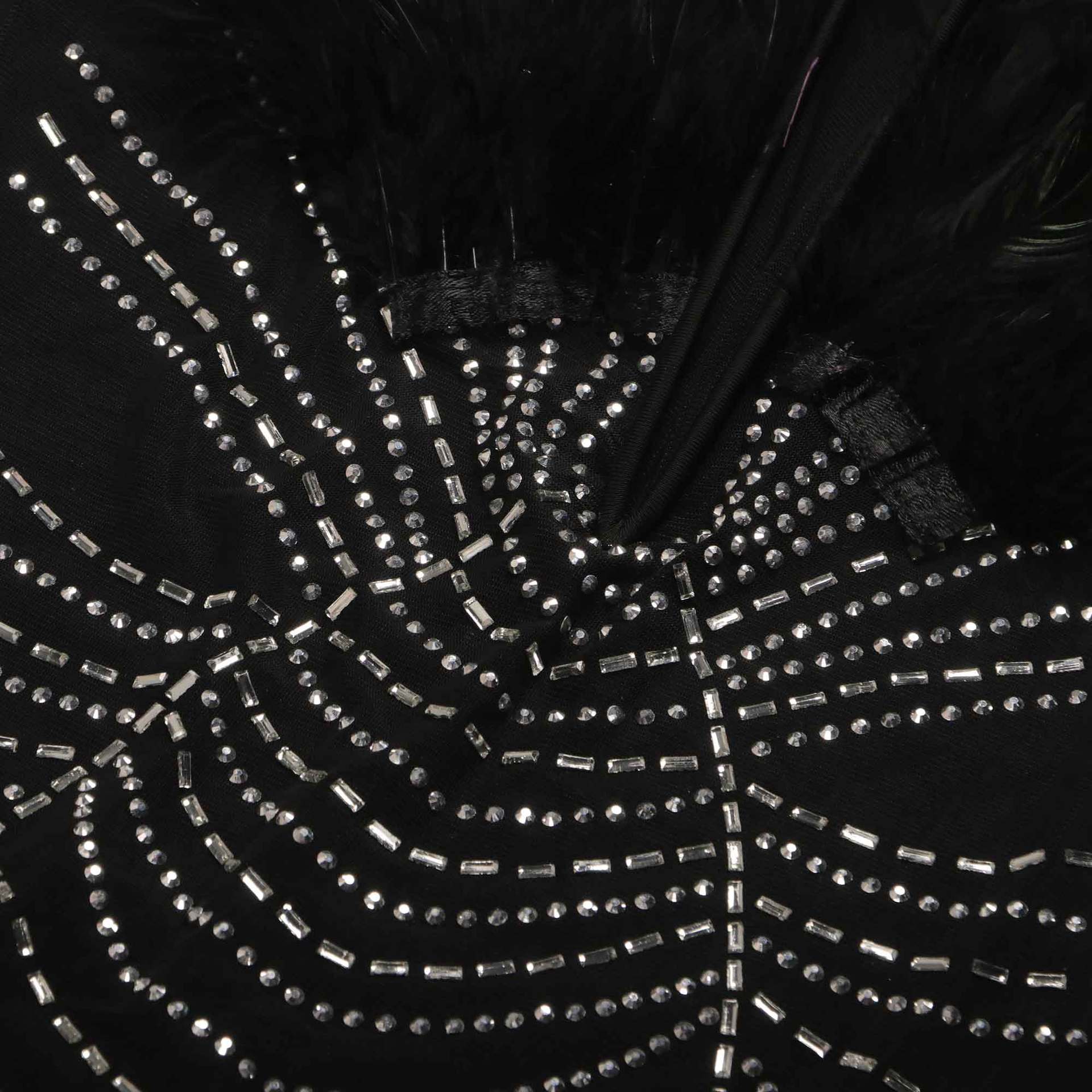 Sexy Feather Beaded See-Through Long Sleeve Patchwork Bodycon Dress 16