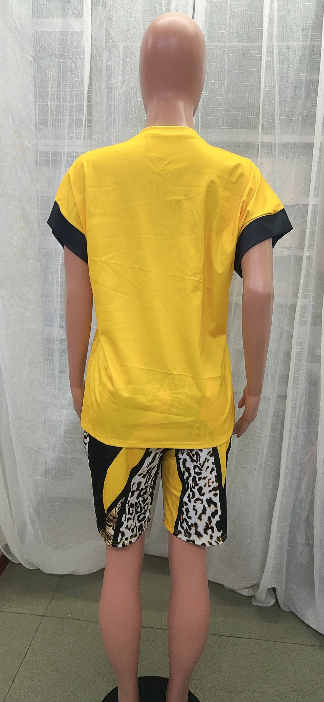 Two-piece summer fashion print T-shirt shorts set 31