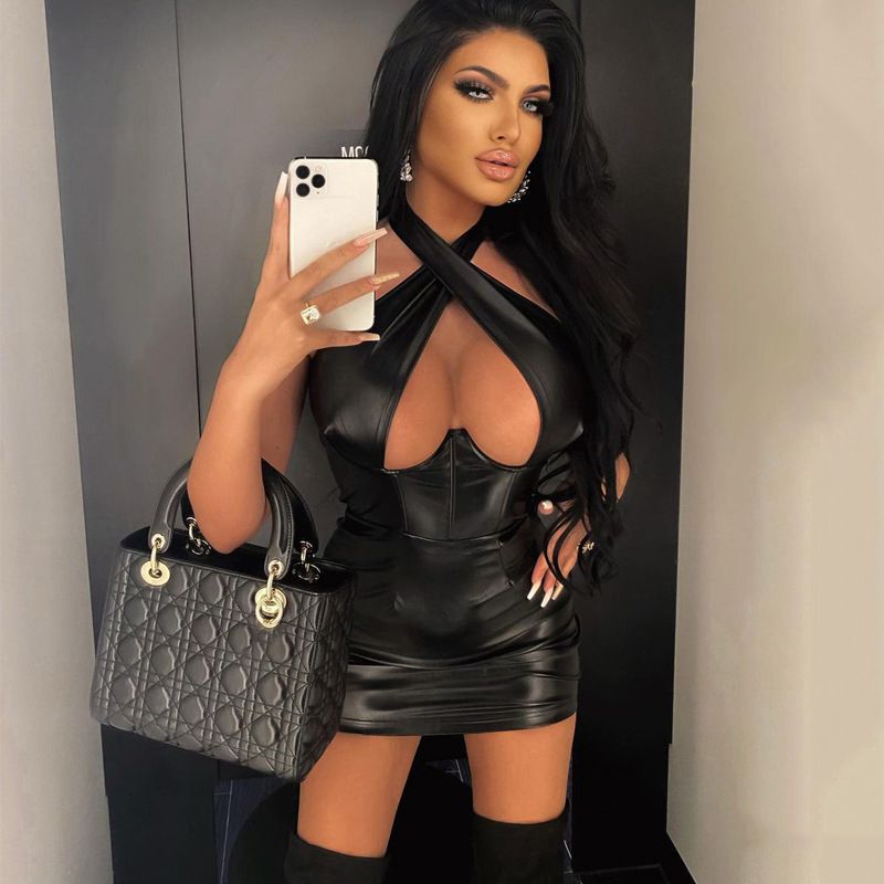 Women Halter Neck Sexy Sleeveless Bodycon Dress