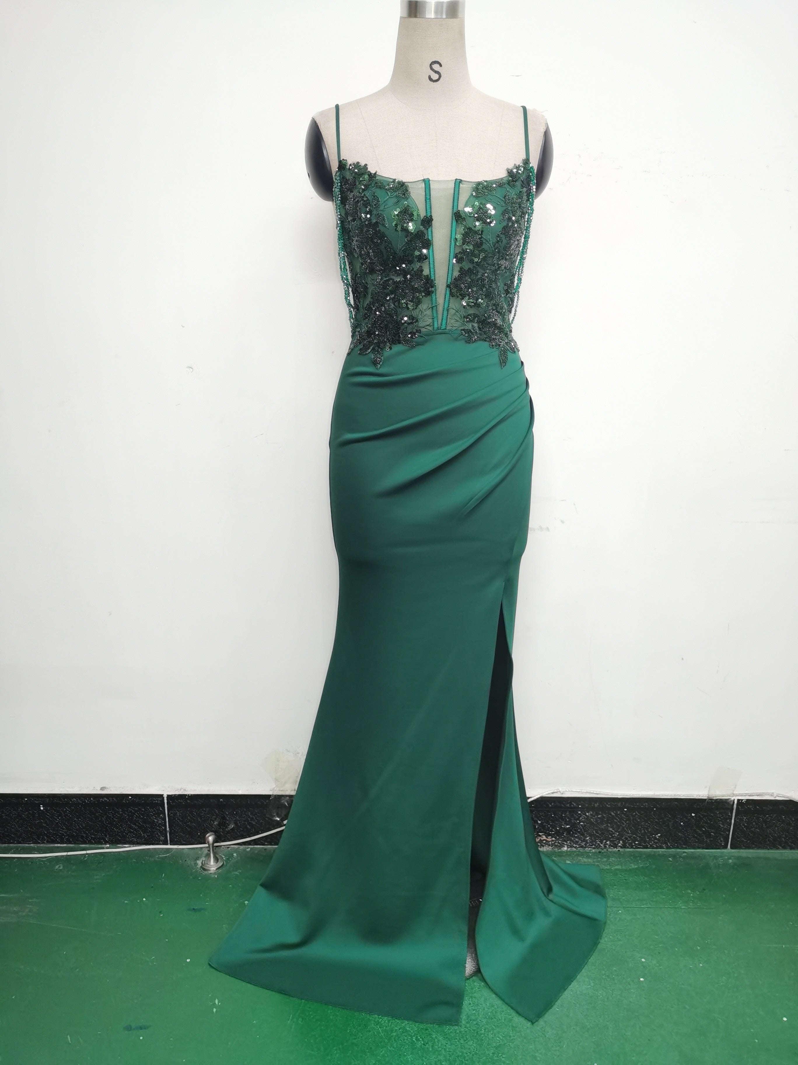 Women Fishbone Lace-Up Formal Formal Party Prom Strappy Sequin Evening Dress 13