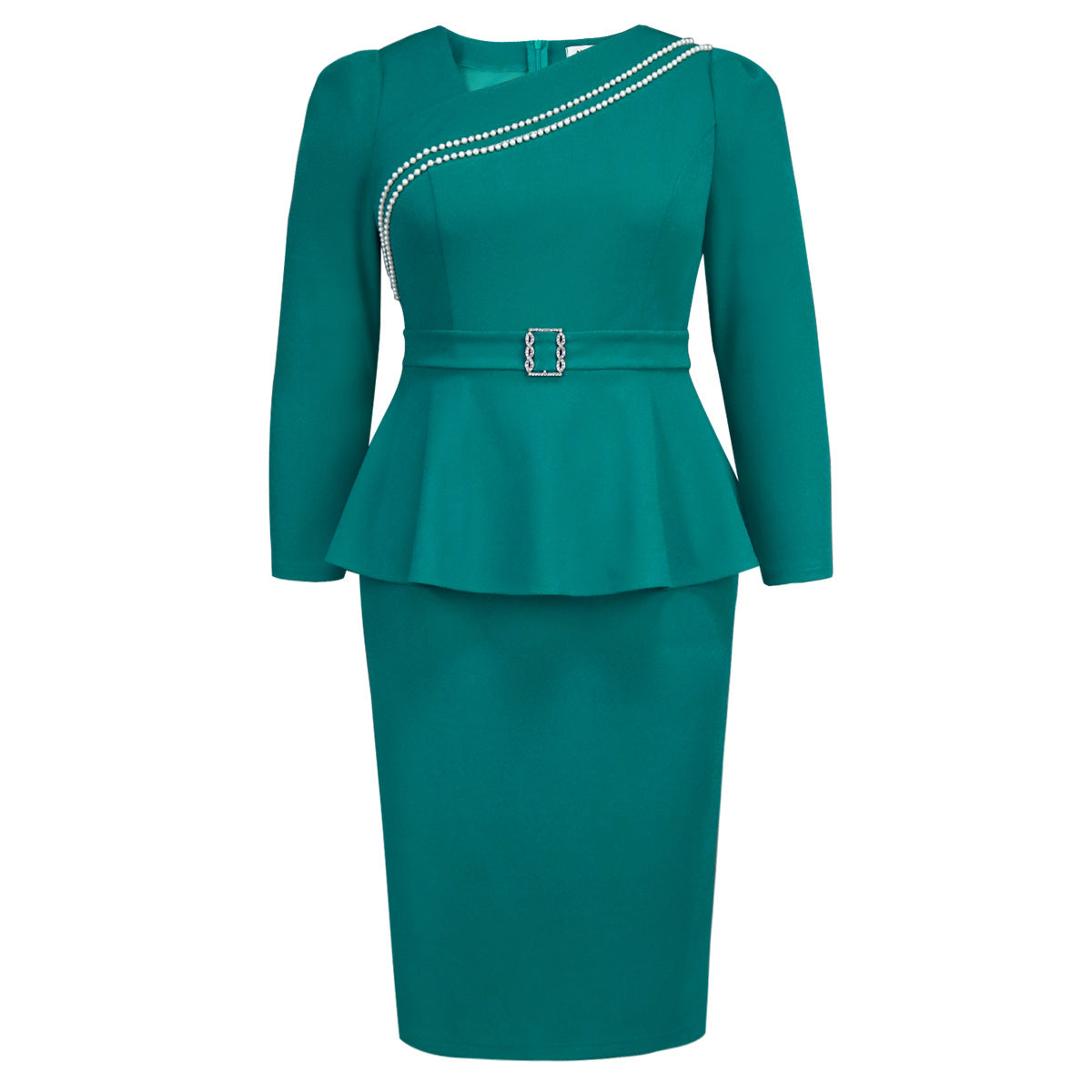 Fashion Beaded Long Sleeve Formal Party Bodycon Dresses