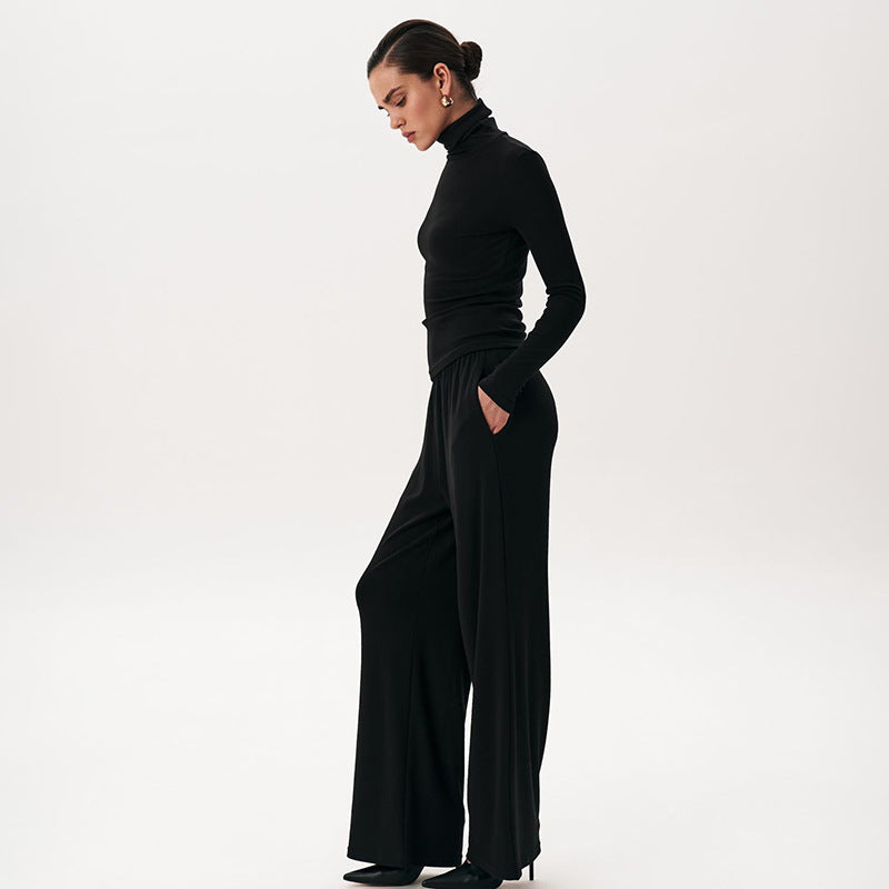 Women Fall/Winter Casual Turtleneck Long-Sleeved Top and Pants Two-Piece Set 24