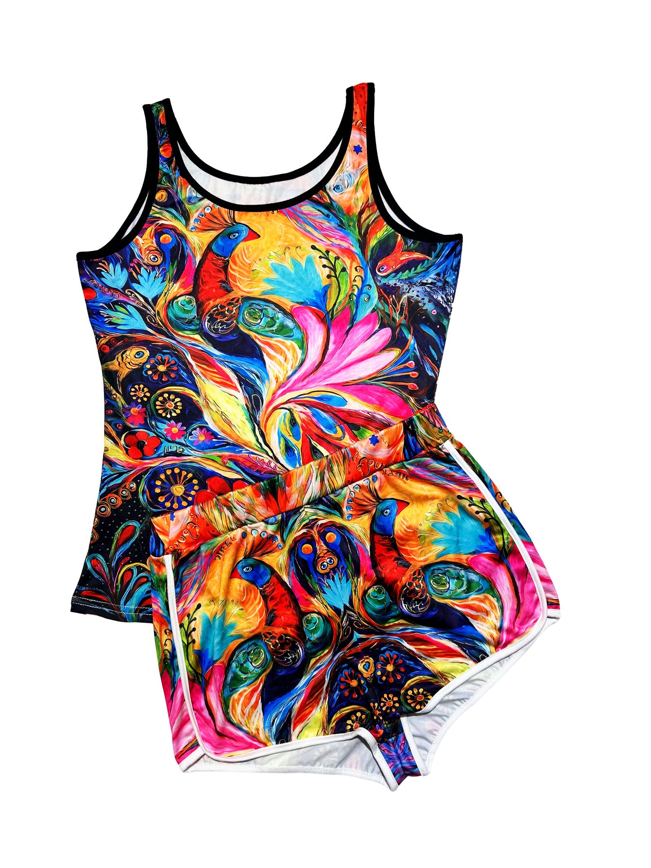 Women's clothing sexy tight fitting print vest shorts two-piece set 13