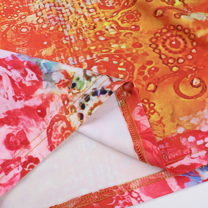 Women summer sexy printed hollow Halter Neck Bodycon dress 14