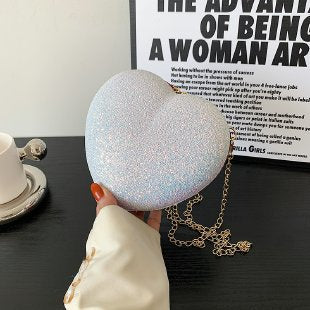 Women Heart Print chain handbag single shoulder crossbody small bag 14