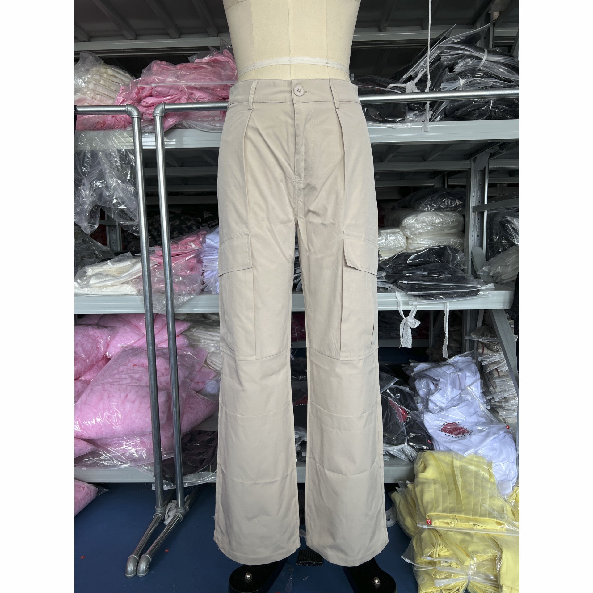 Retro low-waist loose woven pants women's multi-pocket Casual Cargo pants 17