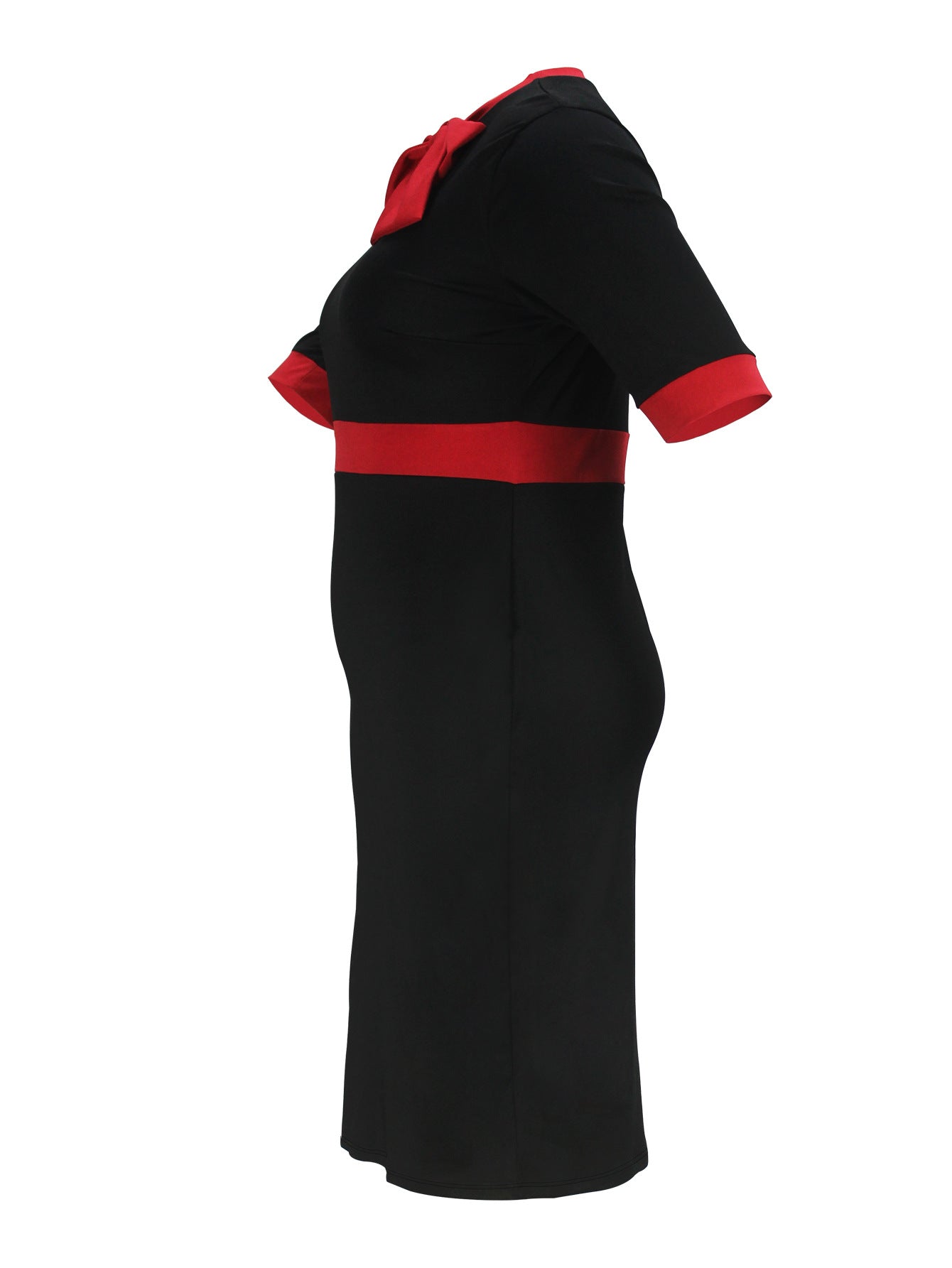 Women's Fashion Elegant Summer Round Neck Short Sleeve Plus Size Career Dress 10