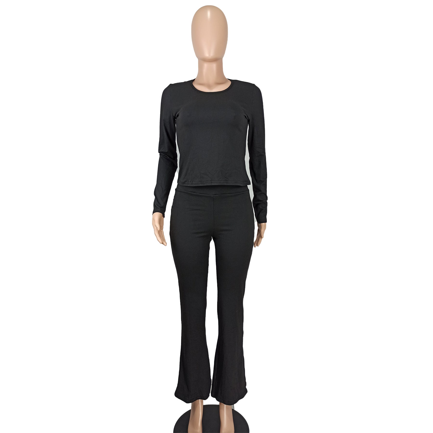 Women's Fashion Casual Solid Sim Long Sleeve Two-Piece Pants Set 21