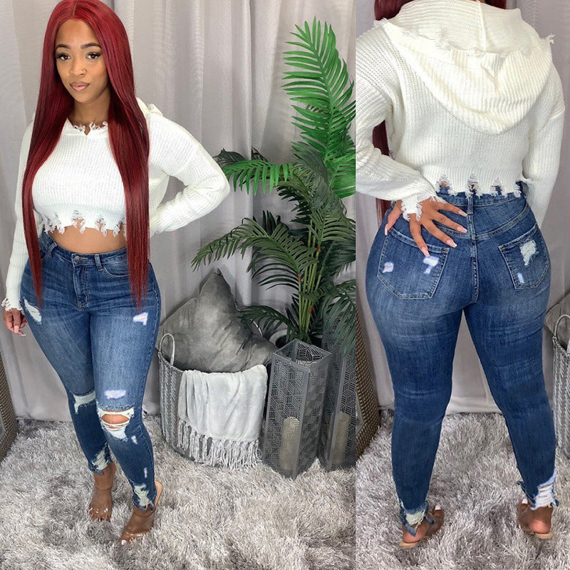 High Waist Stretch Slim Tight Denim Pants 4