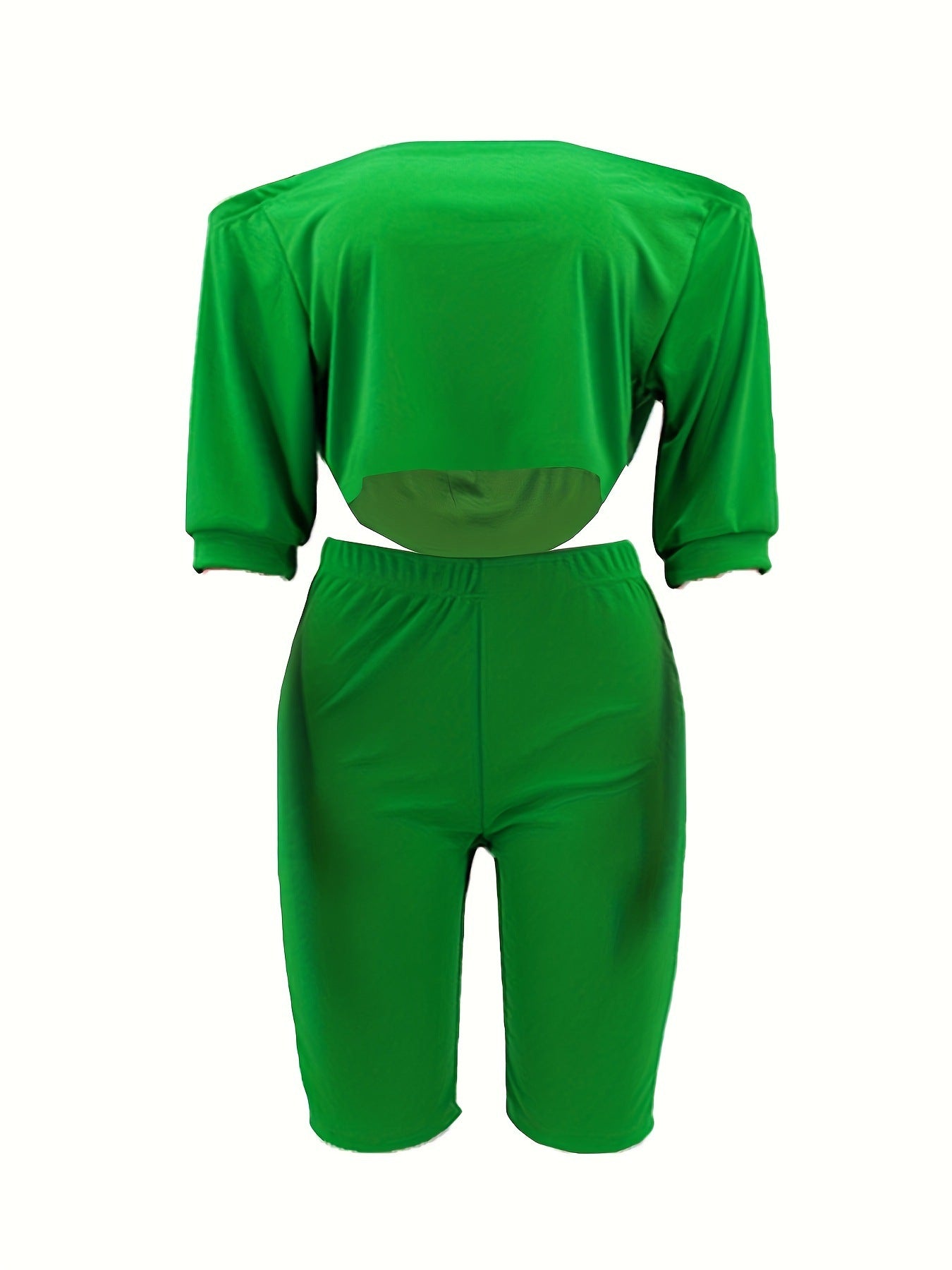 Off-Shoulder Top High-Stretch Shorts Summer Two-Piece Set 19