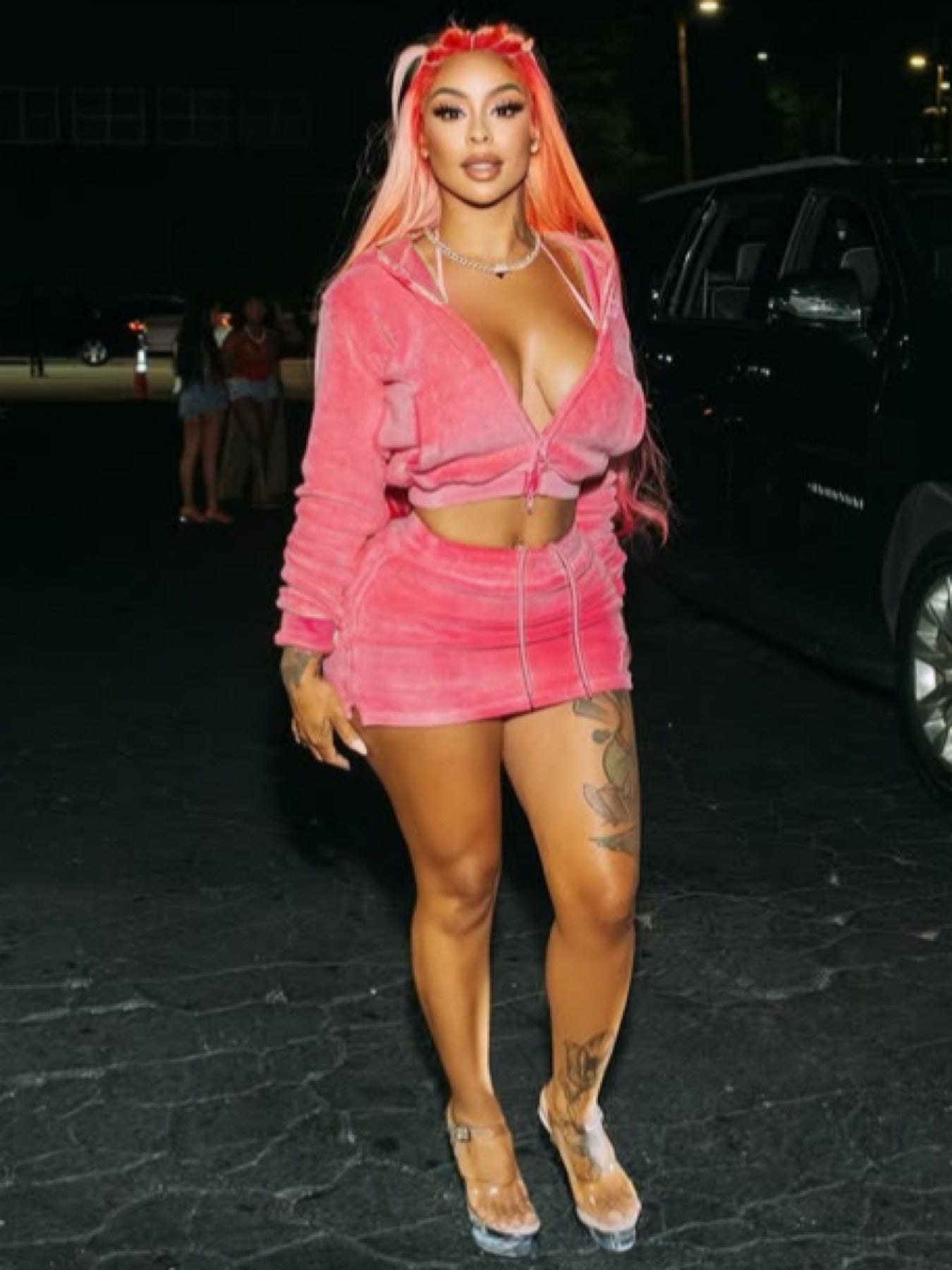 Women Solid Hooded Cropped Long-Sleeved Top Bodycon Skirt Two-Piece Set