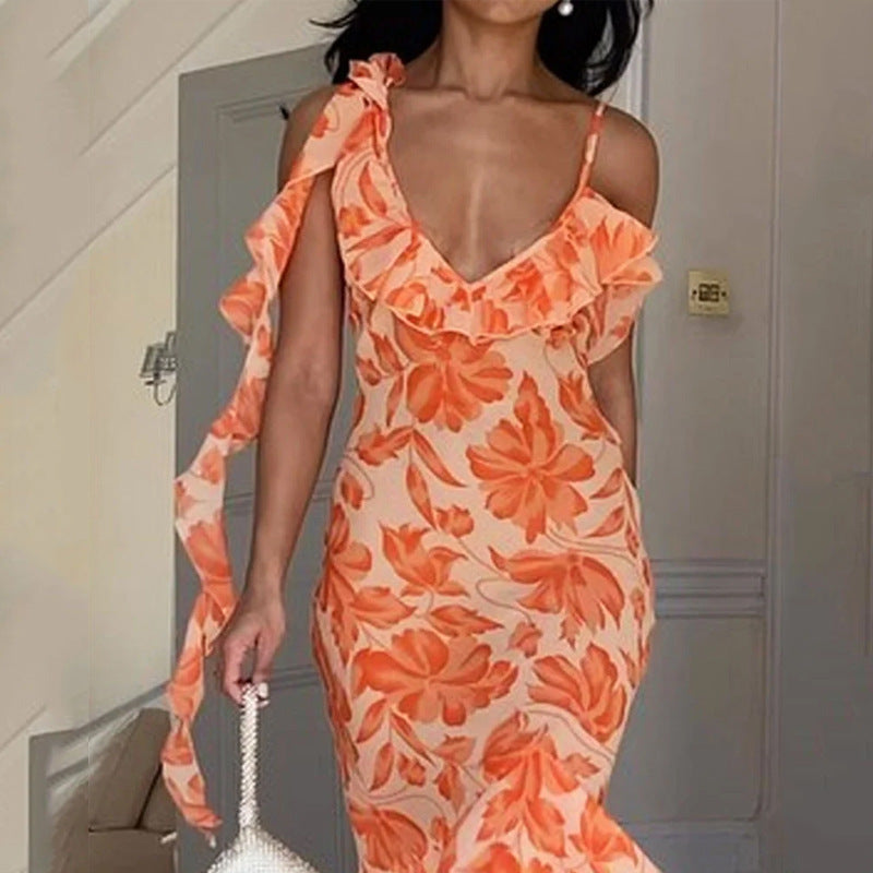 Summer Summer Elegant Sleeveless V Neck Long Dress Slim Dress 7