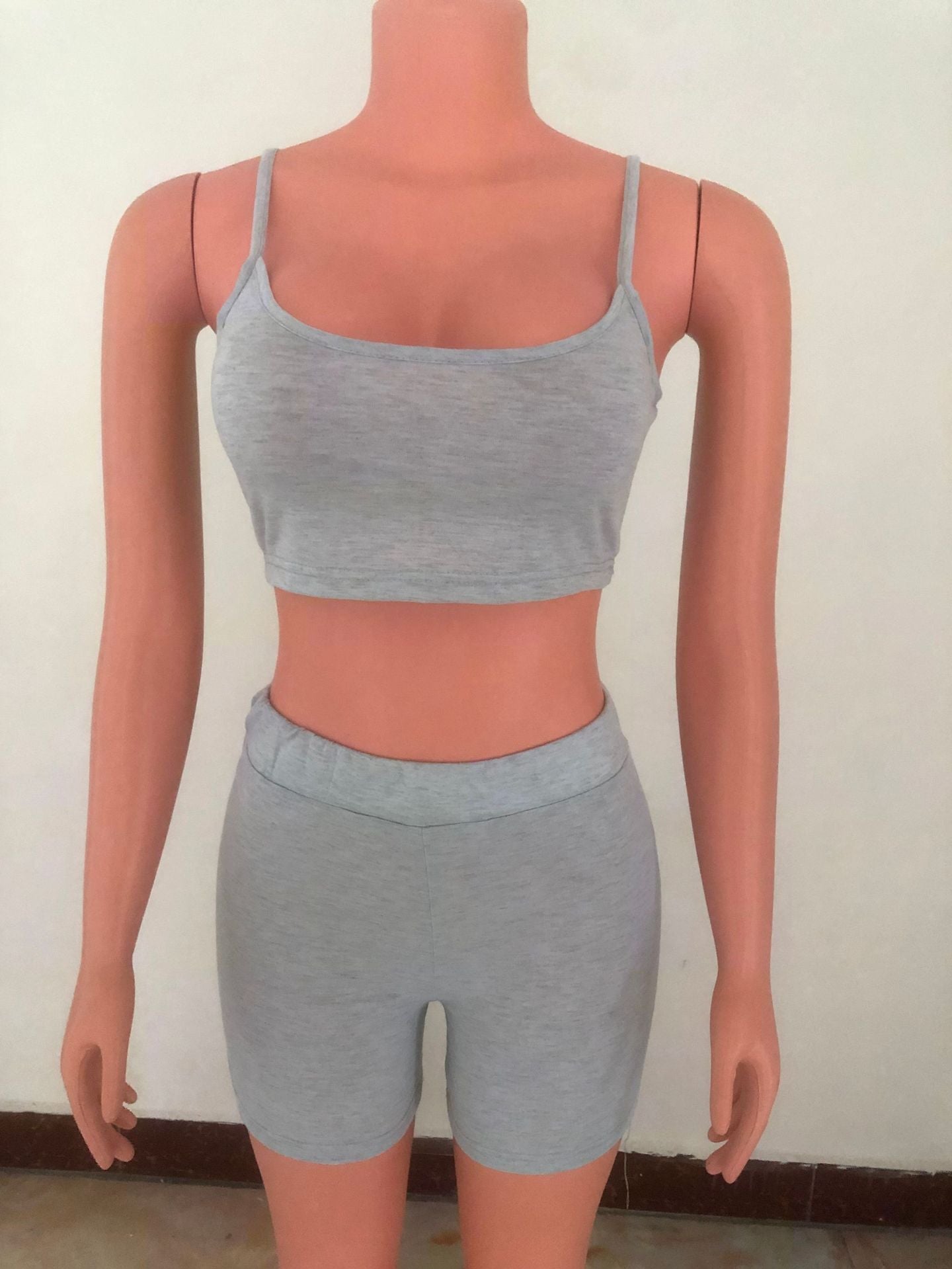 Women's Fashion Summer Sexy Crop Camisole Shorts Two Piece Set 30