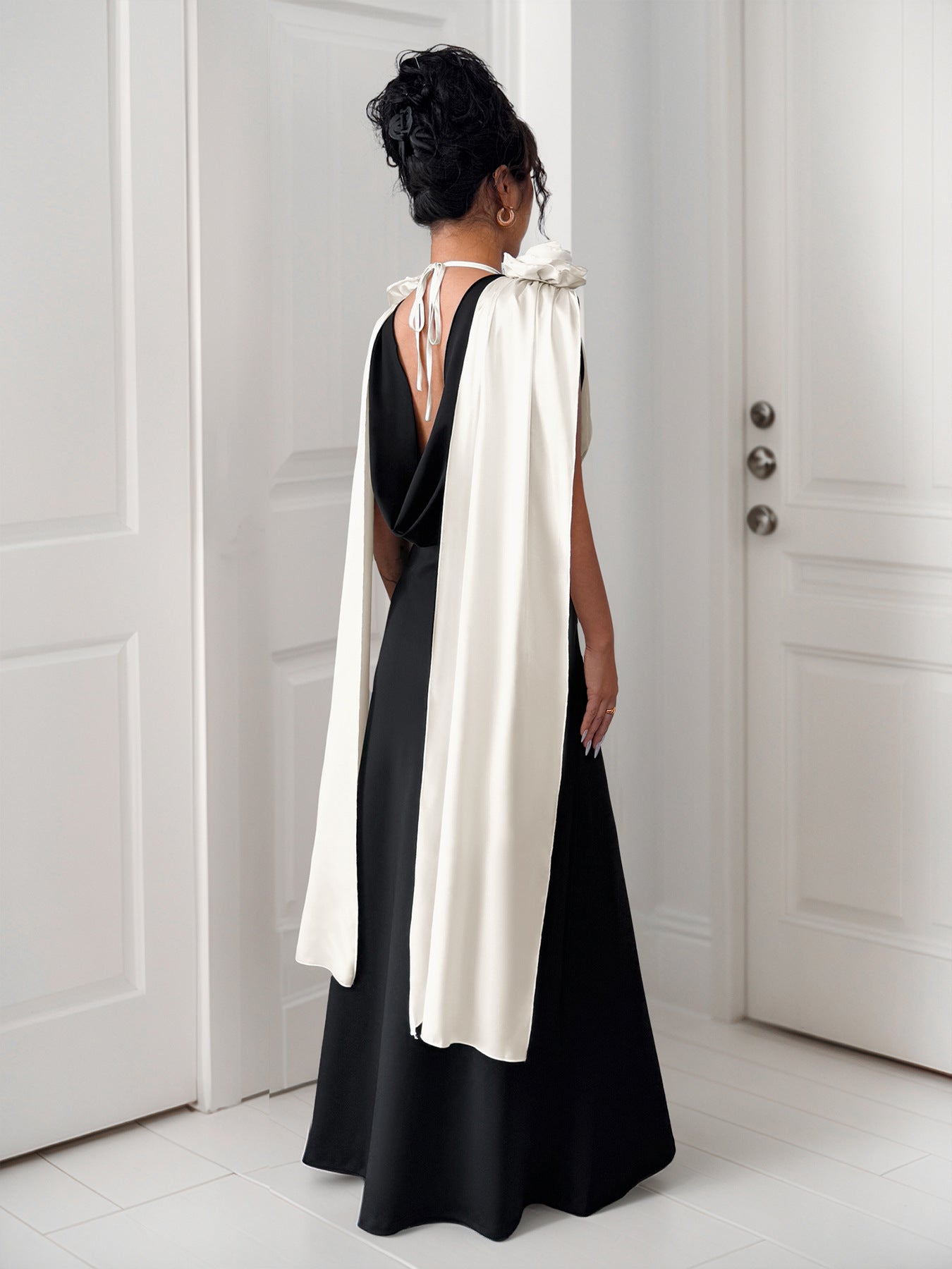 Women Party Sleeveless Contrast Dress 10