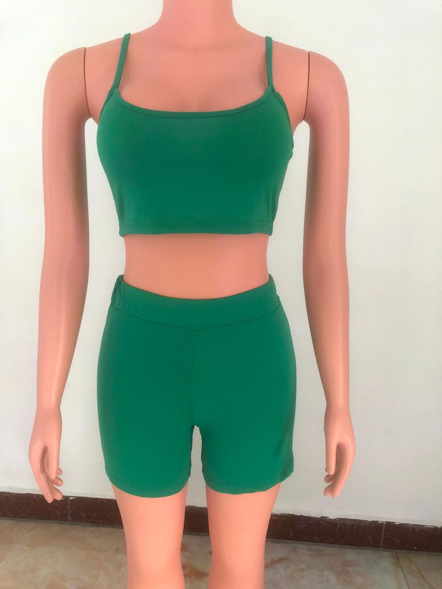 Women's Fashion Summer Sexy Crop Camisole Shorts Two Piece Set 29