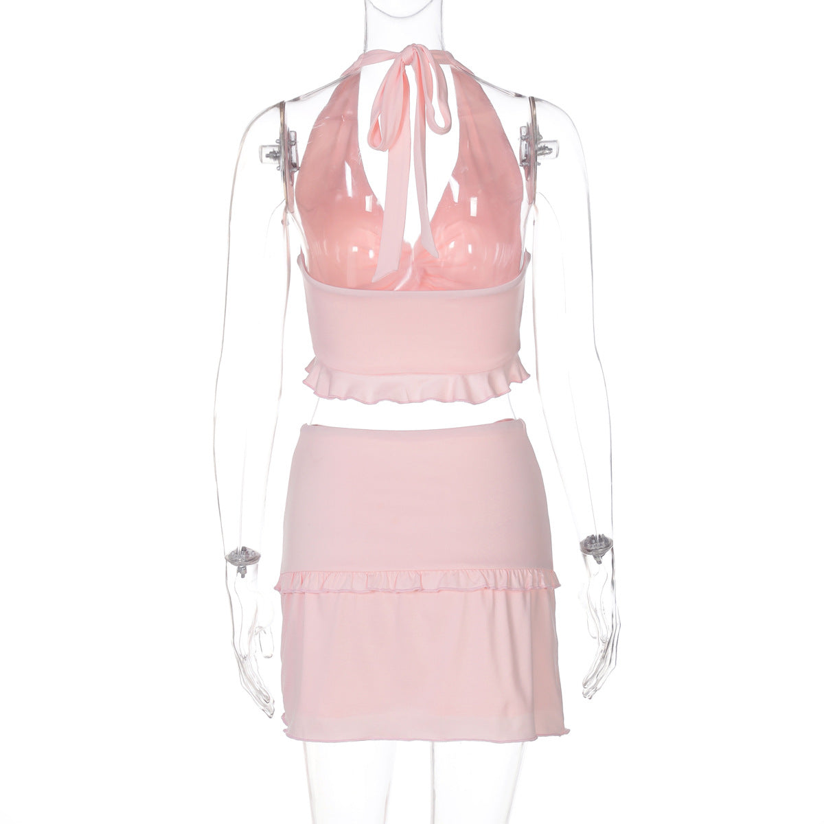 Women's Summer Sexy Knot Lace-Up Vest & Slim Skirt Set 10