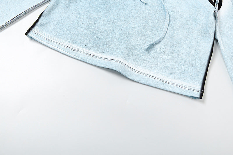 Autumn Women Casual Hooded Top and Printed Sports Pants Two-piece Set 14