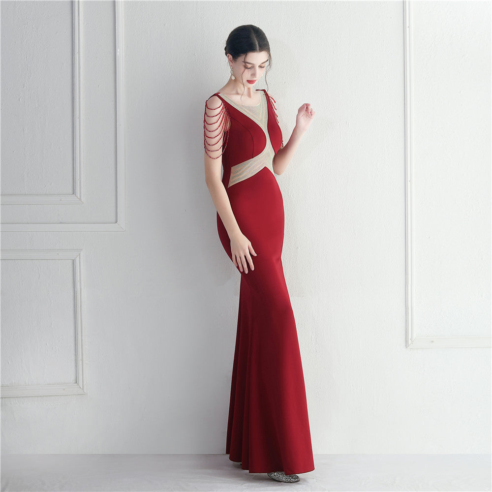 Beaded Gown Dinner Prom Long Evening Dress 9