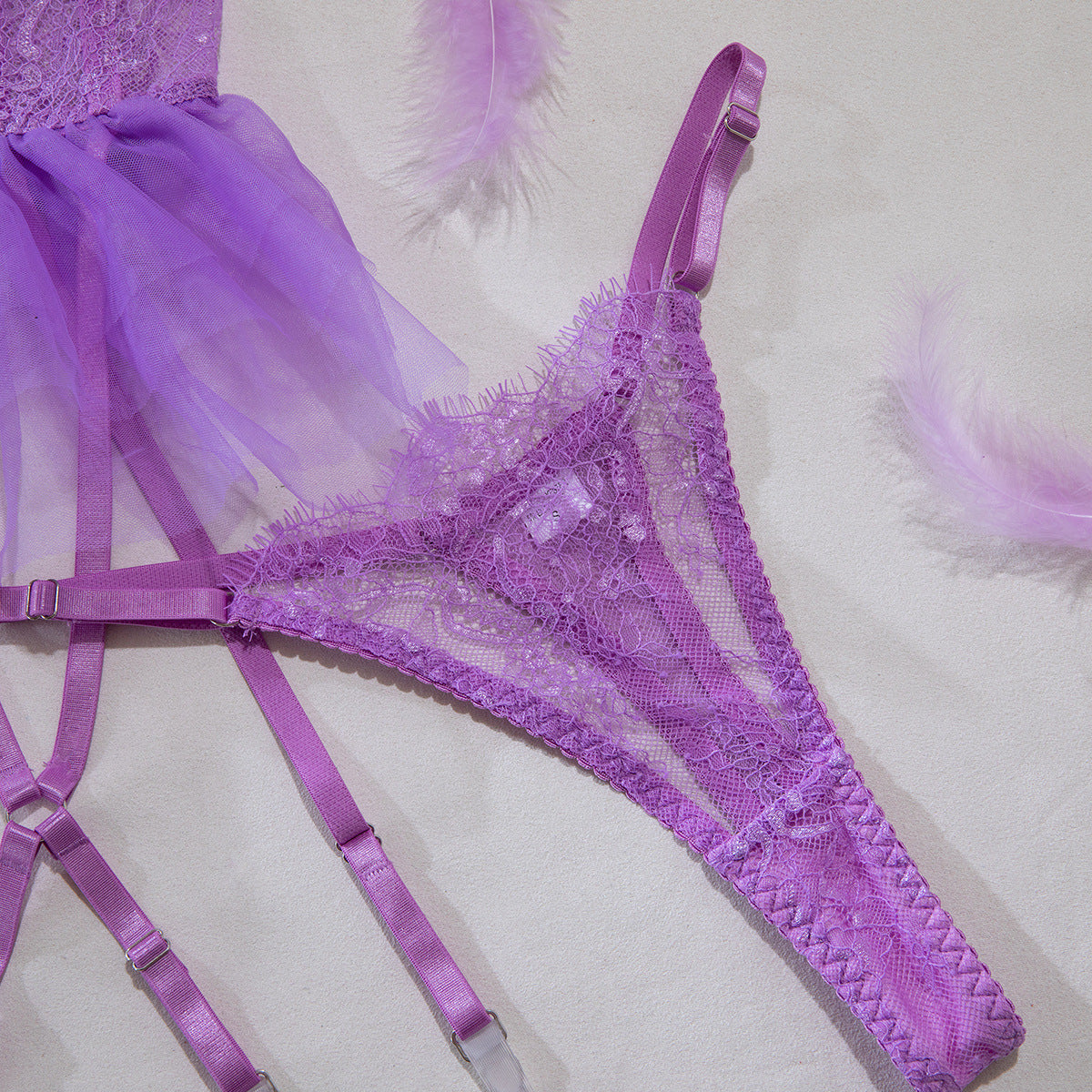 Women tutu see-through black tulle Sexy lingerie set 27