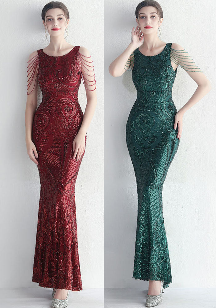 Plus Size Long Sequin Formal Evening Party Dress