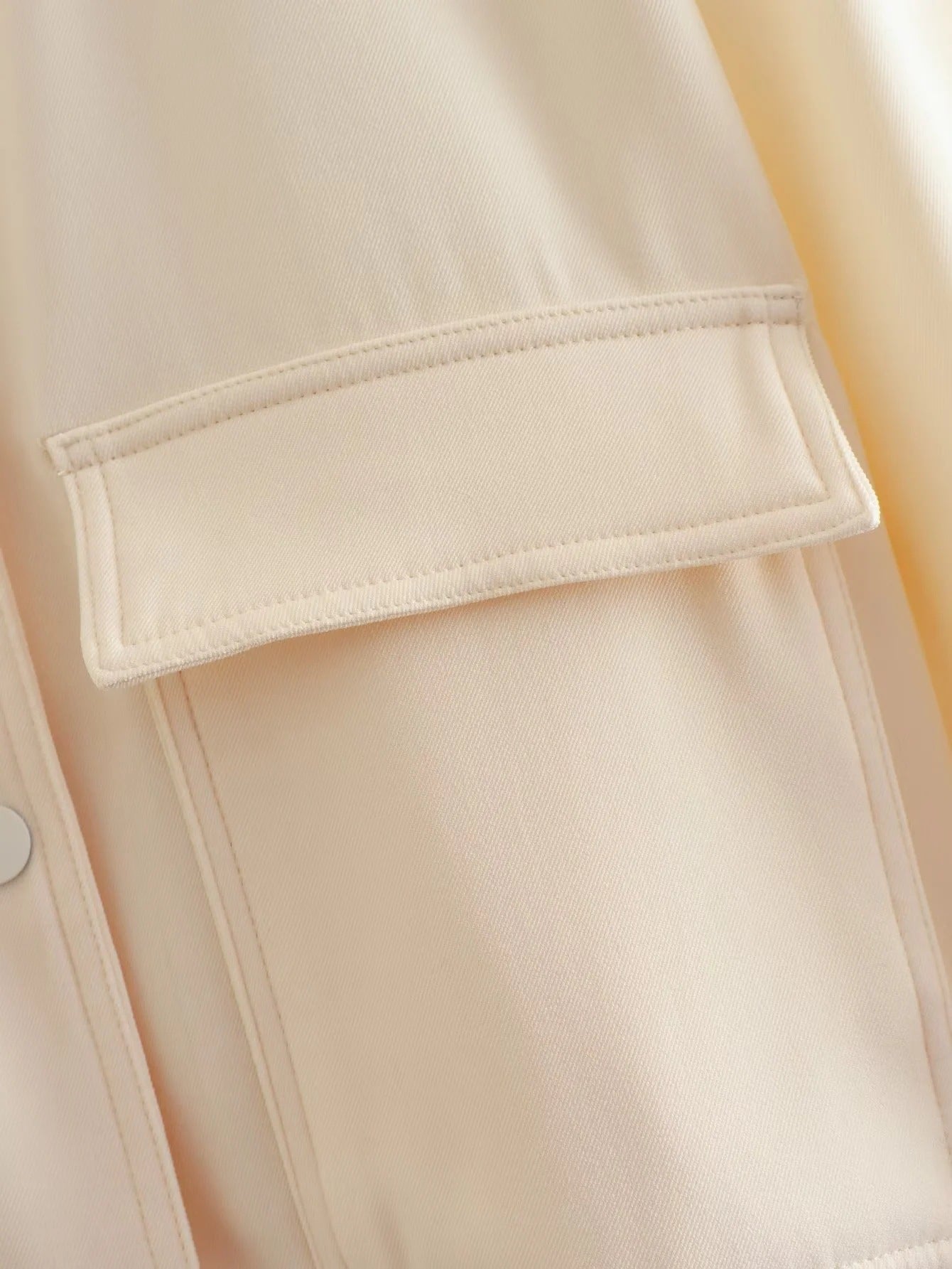 Women's Bomber Jacket Spring and Autumn Pocket Long Sleeve Casual Single Breasted Coat 36