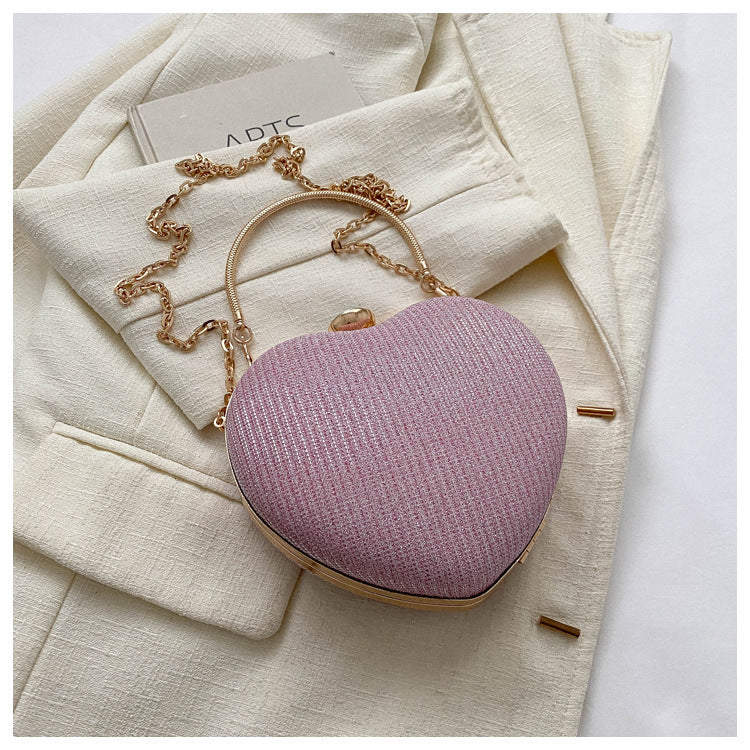 Women Heart Print chain handbag single shoulder crossbody small bag 18