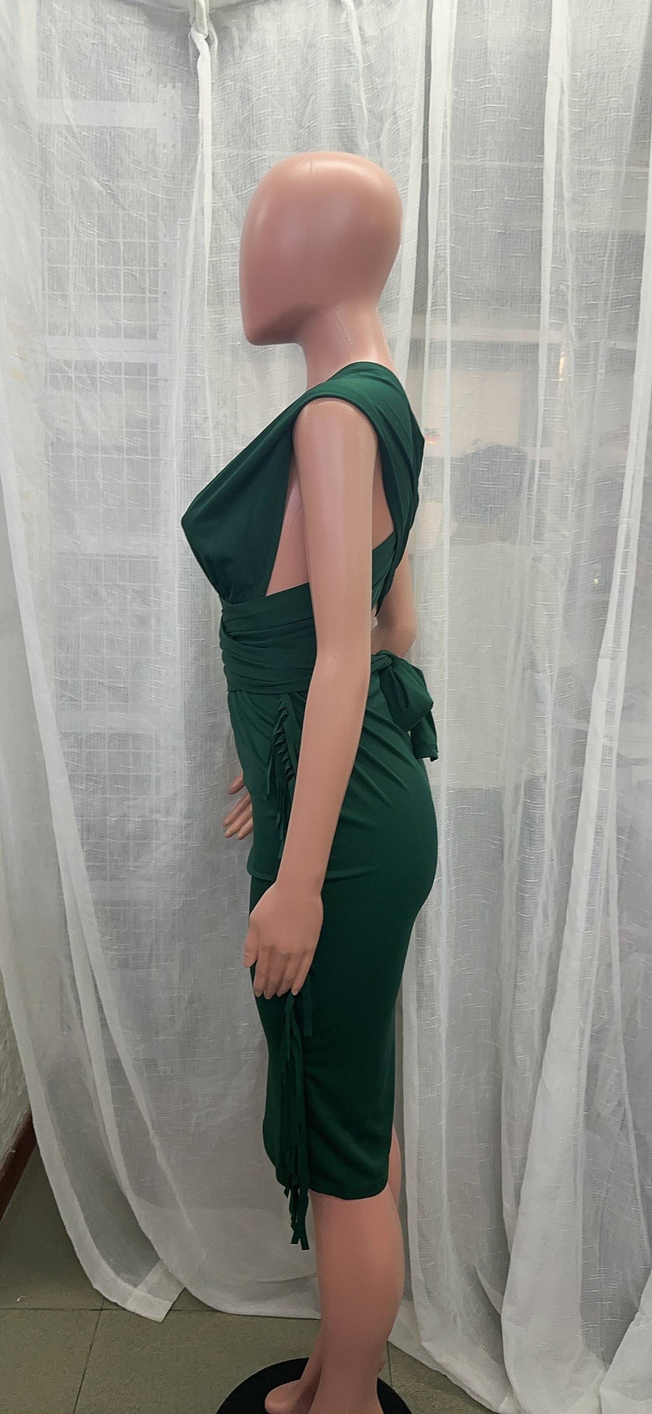 Women's Tassel Patchwork Lace-Up Dress 9