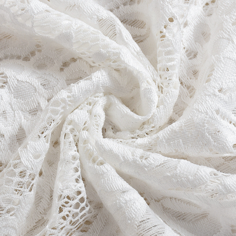 Women's See-Through slim Lace-Up Strap flower lace Bodycon dress 11