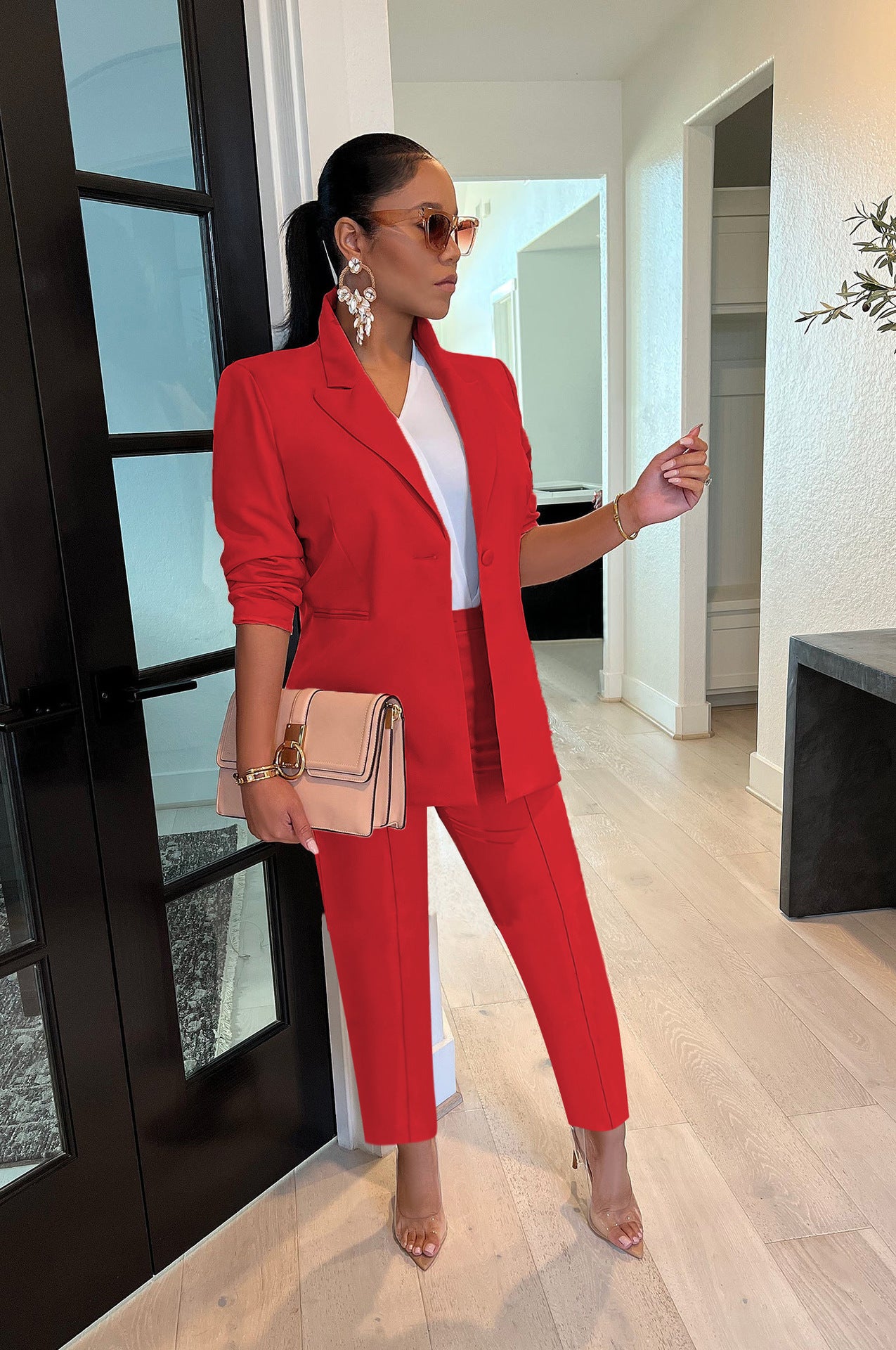 Women's suit blazer trousers two-piece office suit 4
