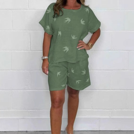 Spring/Summer Women's Casual Fashion Print Pajamas Set 9