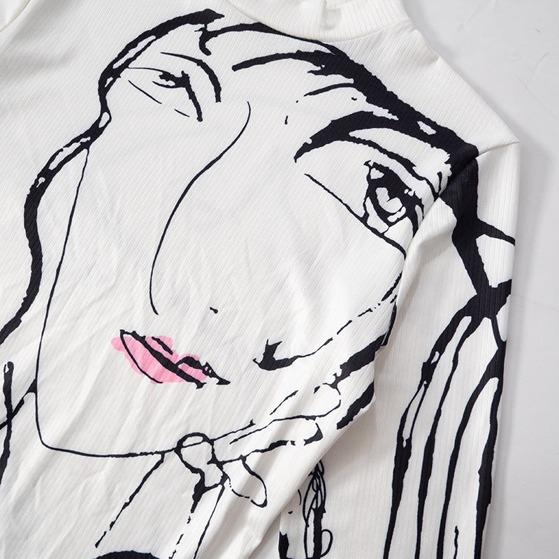 Women's Clothing Printing Casual Long-Sleeved Dress 10