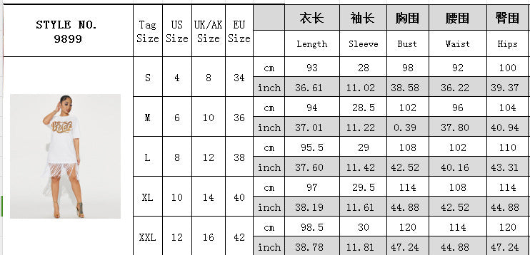 Women Round Neck Short Sleeve Tassel Dress 8